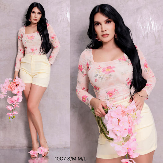 Pantiblusa mesh flores