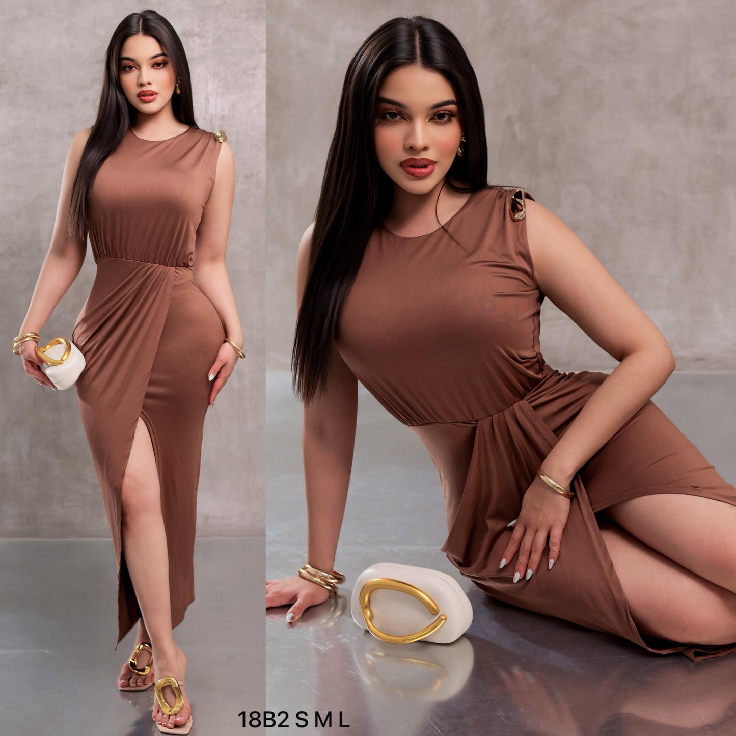Vestido corrugado Olán