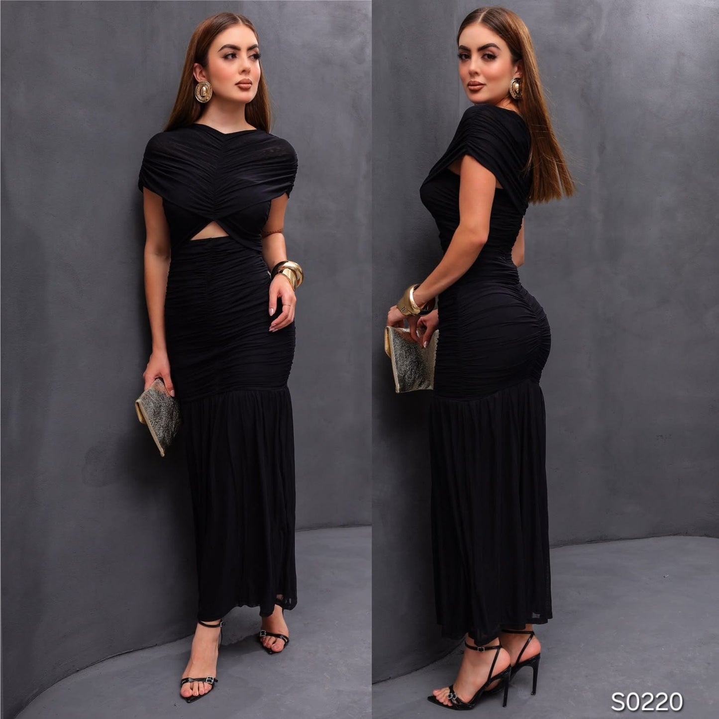 Vestido mesh largo