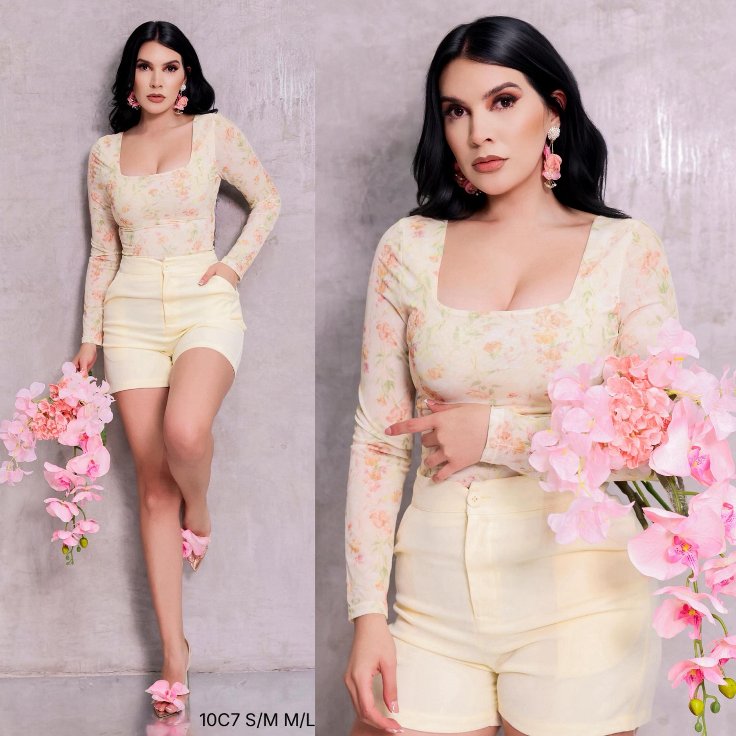 Pantiblusa mesh flores