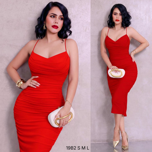 Vestido mesh escote caído