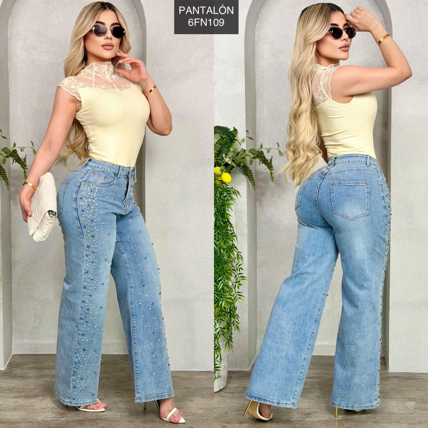 Pantalón pedrería