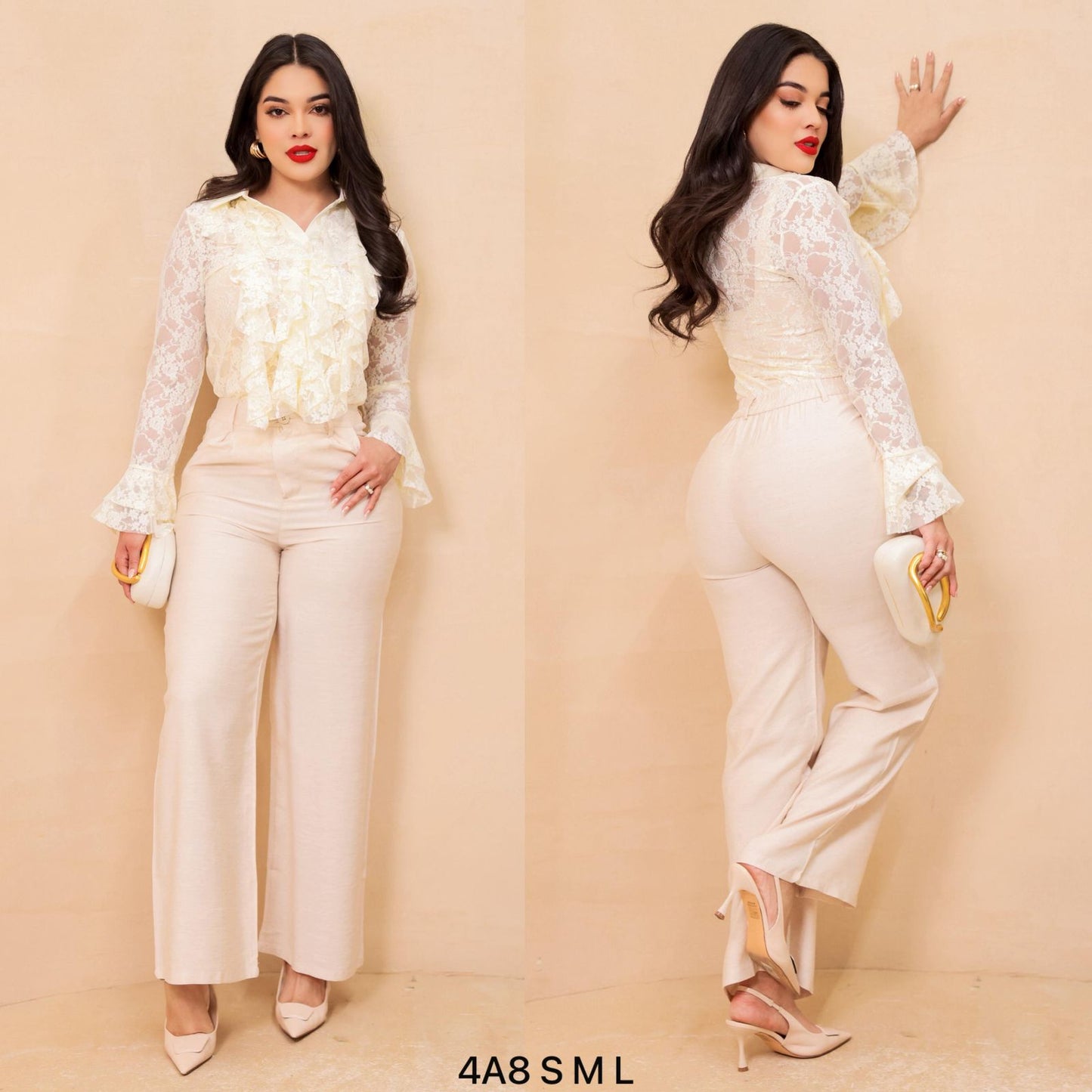 Pantalón con cinto Love