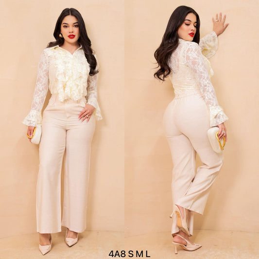 Pantalón con cinto Love