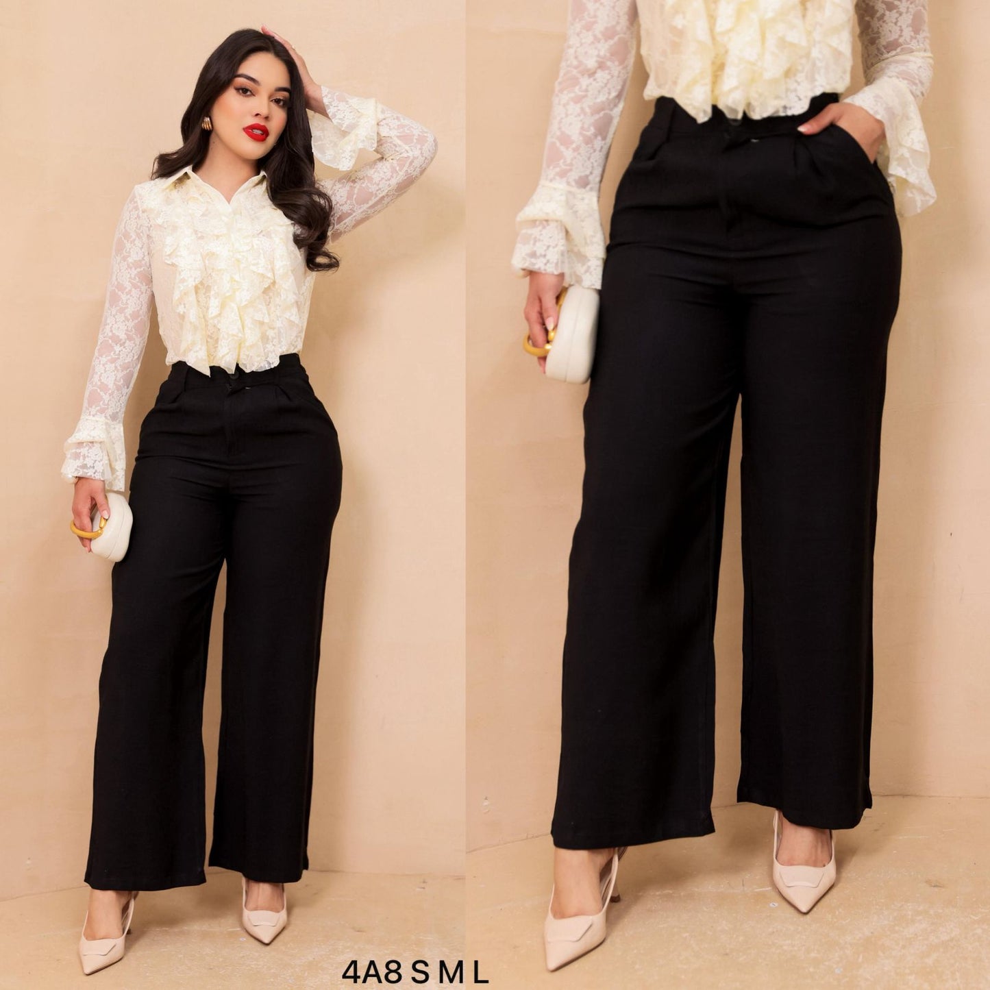 Pantalón con cinto Love